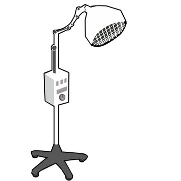 Illustration vector of heat lamp therapy tdp thermal for acupuncture