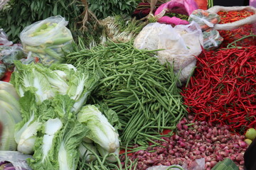 Various Types of Vegetables are Being Sold in Traditional Markets
