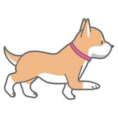 横向きの柴犬のベクターイラスト