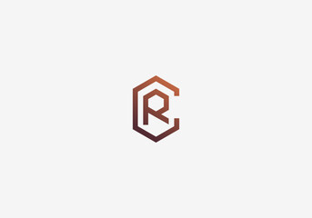 Logo R and C. Modern, Minimalist, Typography, Business. Editable color.