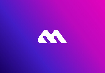 Logo Summit And Letter M. Modern, Minimalist, Technology, Business. Editable color.