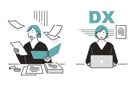 DX化で業務改善した女性イメージ