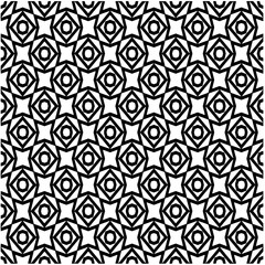 Abstract seamless monochrome pattern on white background for coloring. Design for banner, card, invitation, postcard, textile, fabric, wrapping paper, coloring book.