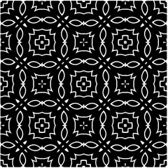 Abstract seamless monochrome pattern on white background for coloring. Design for banner, card, invitation, postcard, textile, fabric, wrapping paper, coloring book.