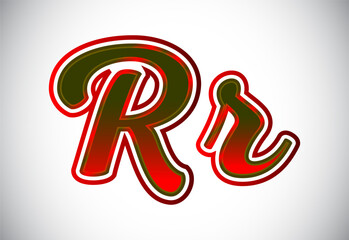 English Upper And Lower Case Letter R. Graphic Alphabet Symbol For Corporate Business Identity