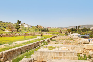 Fototapeta na wymiar Ancient and roman ruins of Jerash in Jordan