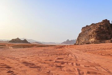 Fototapeta na wymiar The Wadi Rum desert in Jordan