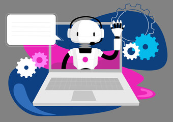 Operator Ai chatbot robot representing the advancement of ai, natural language processing, and deep learning programs in the future.