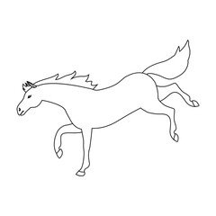 Vector hand drawn flat horse isolated on white background