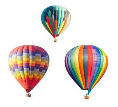 A Variety Set of Hot Air Balloons Isolated - Transparent PNG