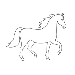 Obraz na płótnie Canvas Vector hand drawn flat horse isolated on white background