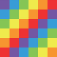 Vector seamless pattern of flat lgbtq chessboard checkered texture