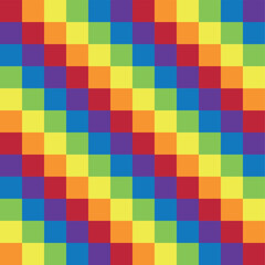 Vector seamless pattern of flat lgbtq chessboard checkered texture