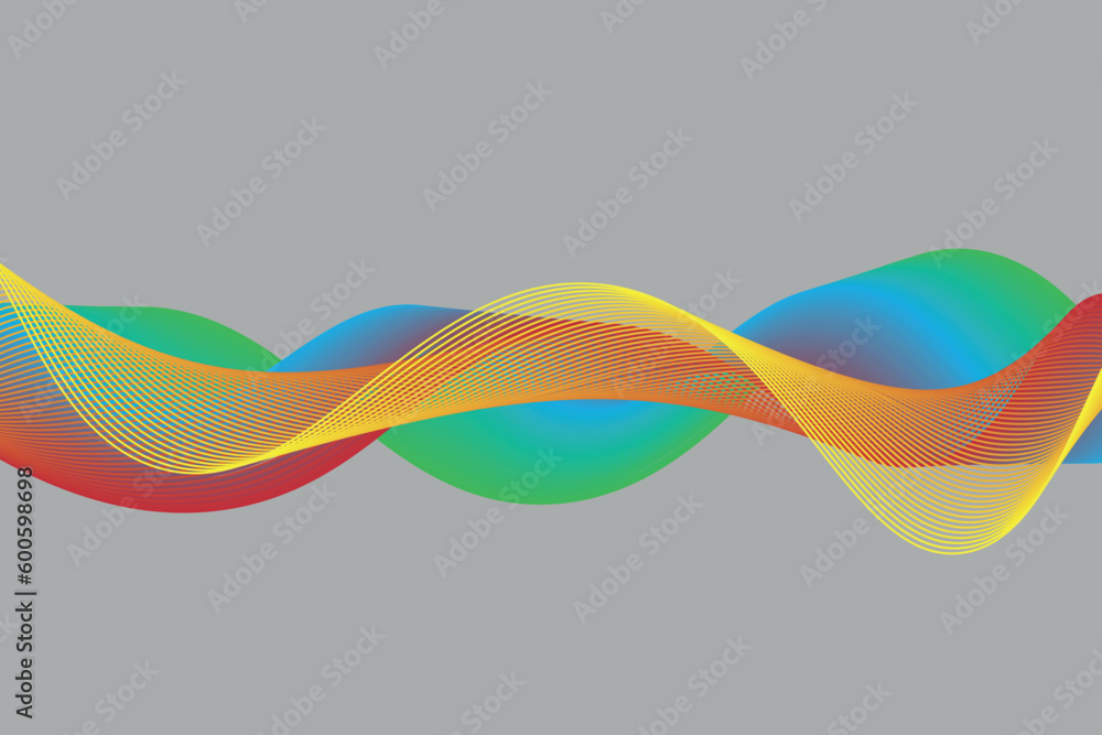 Poster colorful gradient wave line. fluid abstract background. suitable for landing page and computer deskt