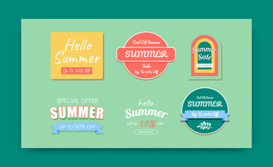 Vector set summer labels, logos, summer tags, elements set summer holiday
