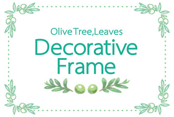 Obraz premium オリーブの水彩風イラストと、デザインテンプレート。ベクター素材。