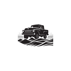 the logo for auto sales is located on the beach