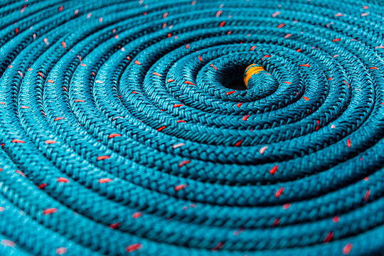 Blue Maritime Rope Coiled in Golden Ratio
