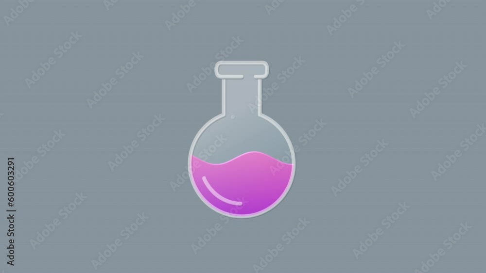 Poster round-bottom flask line icon on the alpha channel