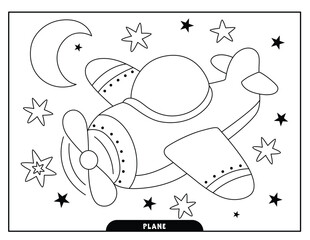 Plane coloring pages for kids