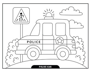 Police Car coloring pages for kids