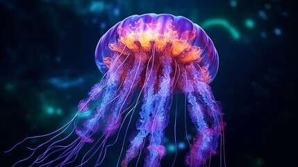 A photo-realistic illustration of a jellyfish