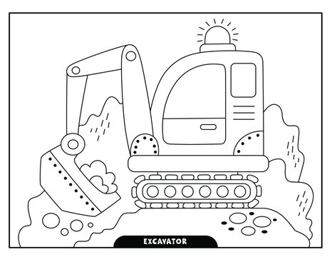 Excavator Coloring Pages For Kids