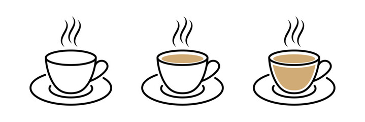 Cup of coffee icon set