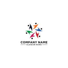 comunity logo template vector in white background