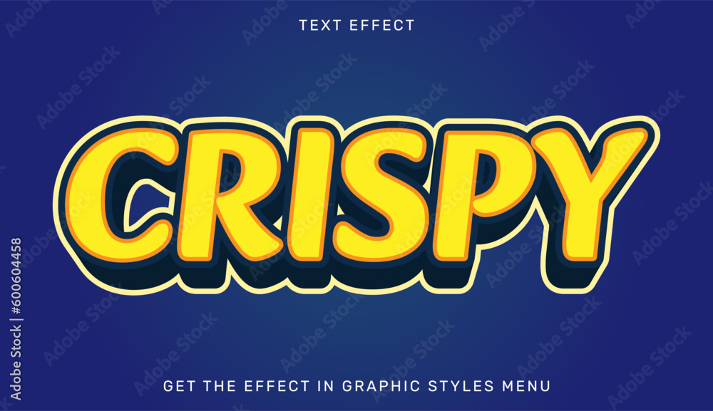 Poster crispy text effect template in 3d style