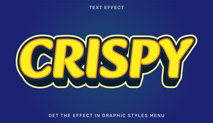 Crispy text effect template in 3d style