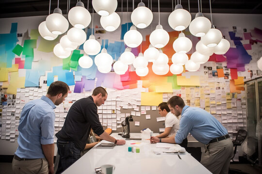 Innovative and dynamic teamwork in a creative workplace,  Generative AI