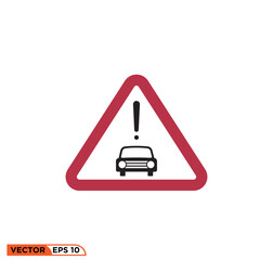 Icon vector graphic of  watch out for cars