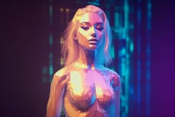 naked woman with lights