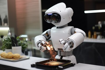 robot chef cooking in the kitchen