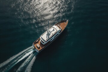 Fototapeta premium Yacht in the sea, Generative AI 