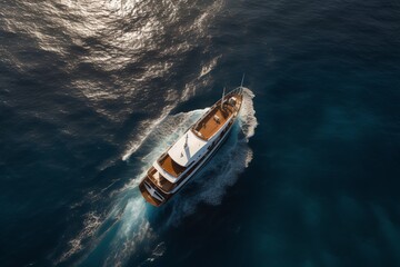 Fototapeta premium Yacht in the sea, Generative AI 