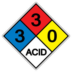 NFPA Diamond 704 3-3-0 ACID Symbol Sign, Vector Illustration, Isolate On White Background Label. EPS10