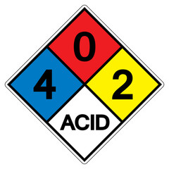 NFPA Diamond 704 4-0-2 ACID Symbol Sign, Vector Illustration, Isolate On White Background Label. EPS10
