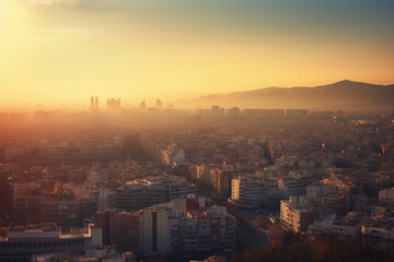 Fototapeta premium sunset over the city