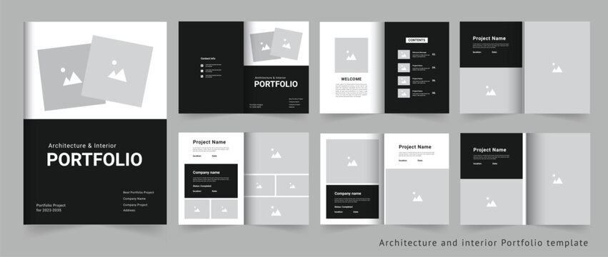 Architecture portfolio or portfolio design template or real estate portfolio