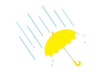 大雨と黄色い傘