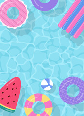 Flat design of summer pool background illustration