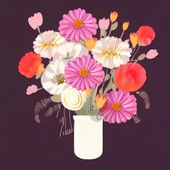 bouquet of flowers in vase ai