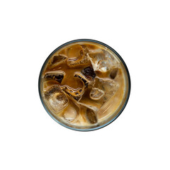 isolate a glass of coffee on white background