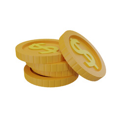 gold coin 3d symbol dollar