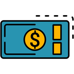 Money Icon. Finance Currency Symbol. Line Filled Icon Style. Vector Stock