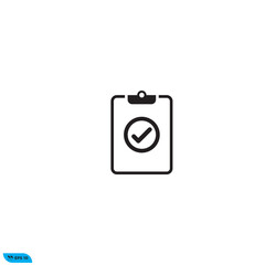 Icon vector graphic of clipboard check list