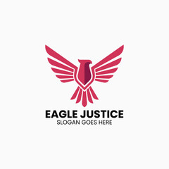 Vector Logo Illustration Eagle Justice Gradient Colorful Style