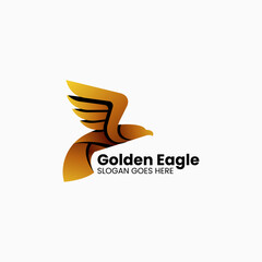 Vector Logo Illustration Golden Eagle Gradient Colorful Style